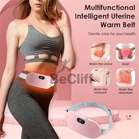 Cramp Belt Heating Pad Menstrual Cramp Relieve Therapy Vibration Massager Heating Belt (random Color)